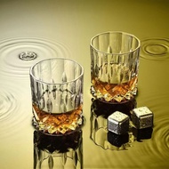2pcs/Crystal Light Luxury Whiskey Glass Classical Wine Glass Cocktail Glass Ice Glass Wine Tasting Glass Cup