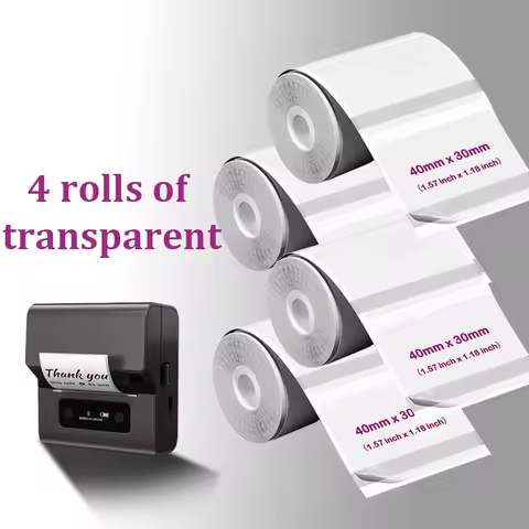 Waterproof Oil-Resistant Transparent Thermal Labels Self-Adhesive Paper for P50/M110/M200/M120 Print