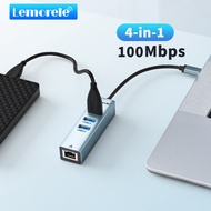 Lemorele TC43 USB C hub Gigabit Ethernet LAN RJ45 network adapters 1 USB 3.0 and 2 USB 2.0 compatibl