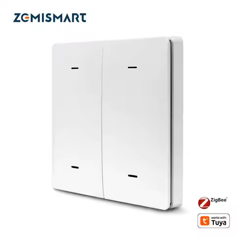 Zemismart Zigbee Wireless Switch Battery Powered Wall Remote with Push Button 1 2 3 4 Gangs Work wit