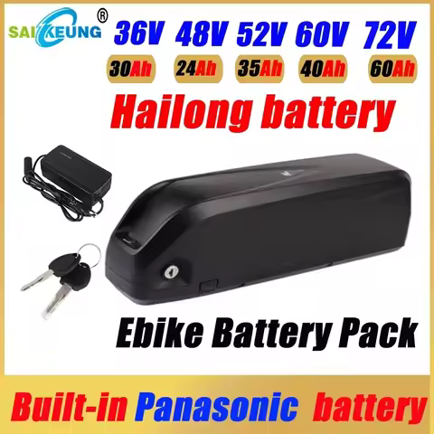 Hailong Batterie 48v Batterie Vélo Électrique 48v 52v 36v 60v 72V 20ah 25ah 30ah 35 40 45ah 50Ah 60A