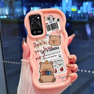 Casing For OPPO A56 5G Case Casing Bear Illustration Softcase Silicone Protective Casing HP Casing C