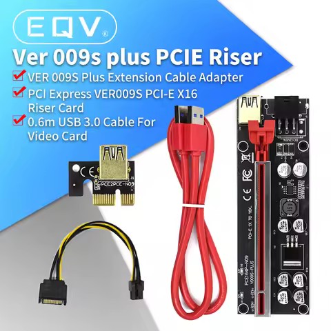 PCIE Riser VER 009S Plus Extension Cable Adapter PCI Express VER009S PCI-E X16 Riser Card 0.6m USB 3