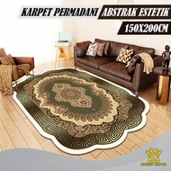 Bright Crown Karpet Lantai Permadani Abstrak Estetik 150X200CM Modern Polyester Anti Slip