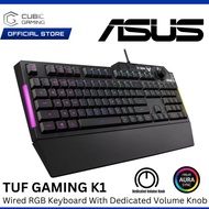 ASUS TUF GAMING K1 WIRED RGB KEYBOARD RA04 WITH DEDICATED VOLUME KNOB, SPILL-RESISTANCE, SIDE LIGHT 