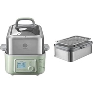 BUYDEEM G553 5-Quart Electric Food Steamer and A501 Stackable Double Tier No Stew Pots Included Elec