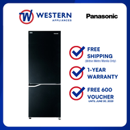 Panasonic NRBV320GKPH 10.2cuft Inverter Two Door Refrigerator, Bottom Freezer