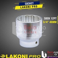 MATA Lakoni Pro Socket 3/ 4 Inch Dr 12Pt 46Mm Shock Wrench Bit 46 Mm Socket 3/4