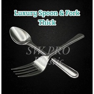 7" Luxury  Spoon & Fork  Black Thick / Sudu Garpu Plastik / hitam / tebal [50pcs]