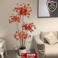 仿真綠植假紅楓樹盆栽植物造景楓葉裝飾花客廳室內擺件大型假花卉