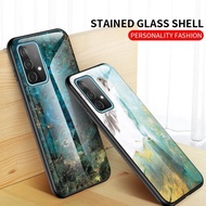 Marble Glass Case Samsung Galaxy A52 A52S SamsungA52 A525F Casing HP