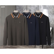 X9L8 B0SS 2025New polo Long-sleeve shirt with a turn-down collar T Shirt Season Men's Business Casua