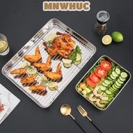 MNWHUC BBQ Tray, Bakeware Tools 304 Stainless Steel Baking Pan,  Rectangle Non-stick Cooling Rack Ov