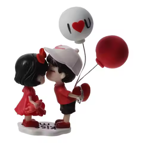 Resin Couple Cute Ornaments 6cm*9cm*5cm Kiss Couple Car Interior Accessories Cute Cartoon Couples Ac