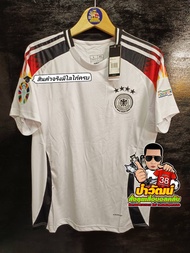 #เสื้อบอลทีมชาติ เยอรมัน เหย้า 2024 สีขาว เกรดแฟนบอล เสื้อเปล่า+ ฟลูออฟชั่น ยูโร  ชื่อเบอร์นักเตะดัง