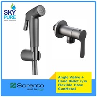 SORENTO SRTWT5840-GM GunMetal Angle Valve SRT86-GM Hand Bidet c/w Flexible Hose & Holder GunMetal Bi