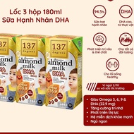 Lot of 3 boxes of DHA Almond Milk 137 DEGREES 180ml