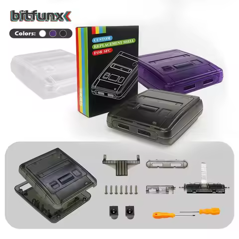 BitFunx JP Edition SFC Replacement Shell For Super Famicom Shell Case Translucent Box For SFC Cover 