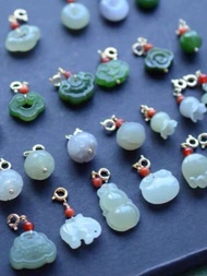 Factory Inventory Natural Hetian Jade Small Titi Drip Pendant Universal Buckle DIY Necklace Bracelet