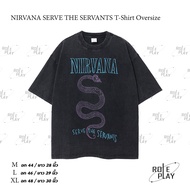NIRVANA SERVE THE SERVANTS T-Shirt Oversize Y2K เสื้อผู้ชาย เสื้อผู้หญิง สตรีทแฟชั่น เสื้อสีดำ