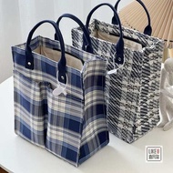 gentlewoman bag tote bag bag Original Design Japanese Thickened Stylish Plaid Canvas Handbag Literar