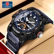 FOXBOX New Digital Watch Men 2.16inch Big Dial Dual Display Outdoors Waterproof Sport Luminous Silic