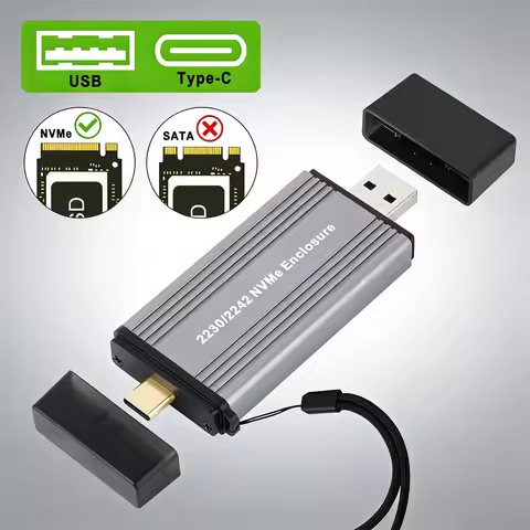 M.2 NVMe 2230 2242 SSD Enclosure USBA Type C Adapter 10Gb USB3.1 Gen2 External Case Box