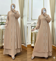 Gamis Payet Terbaru 2026 Model Doble Layer Bahan Crinkle Airflow
