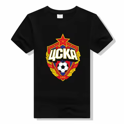 The central cska Moscow Russia T-shirt Cotton Men T shirt fashion Casual Short Sleeve Men Tee Cotton