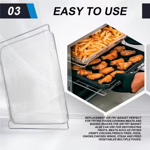 BAAN-Air Fry Basket For Ninja Foodi DT251 DT201 DT200 Air Fryer Oven,Stainless Steel Air Fryer Oven 