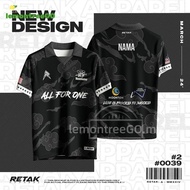 All for One Retro Collar One Piece Baju Hitam Lelaki Kolar Anime Football Shirt Oversize Baju Jersey