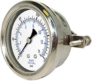 PIC Gauges 213D-254A U-Clamp Panel Mount Dry Pressure Gauge w/SS Case/Removable Bezel, Brass Interna