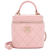 Chanel Light Pink Quilted Lambskin Small Trendy CC Vanity Case Gold Hardware, 2021-2022