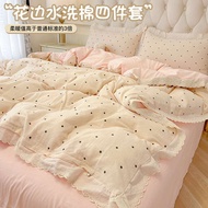 bedsheet with comforter fluffy bedsheet set bedsheet clipper Class A Bed Pure Cotton Four-Piece Set 