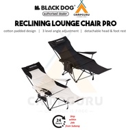 Blackdog 3 Level Reclining Lounge Chair PRO Recliner Cotton Padded Detachable Headrest Footrest Camp