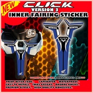 ⛜ ⚉ ⊮ CLICK V3 INNER FAIRING STICKER / HONDA CLICK V3 STICKER / HONDA 125 CLICK V3 STICKER