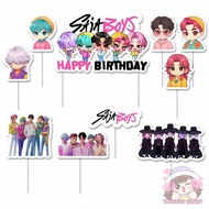 Cake Topper, Children's Birthday Cake Decoration, motif ONLY BOYS KPOP DEMON HUNTERS