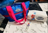 超級瑪利歐 驚奇 switch 預購特典#伸縮購物袋#面紙盒#面紙袋#大迴紋針