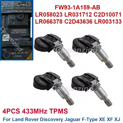 4PCS 433MHz TPMS Tire Pressure Sensor For Land Rover Discovery LR4 Jaguar FW93-1A159-AB FW931A159AB 