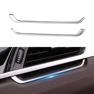 2Pcs Stainless Steel Car Under Air Conditioning AC Vent Sticker Trim Strip for BMW X1 F48 2016 - 2022 Accessories