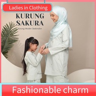 Pakaian wanita Muslim ✶HERNES SAKURA BAJU KURUNG MODEN COTTON SULAM BAJU RAYA 2024 BAJU KURUNG SEDONDON MAK ANAK BAJU KURUNG COTTON SULAM♔