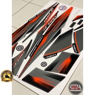 STICKER STRIPE BODYSET / COVERSET LC135 V1 MORITAKA HITAM OREN BLACK + ORANGE ORIGINAL YAMAHA