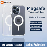 Xiaomai Transparent magnetic phone case suitable for IP16 16Pro 16plus 16 Promax clear phone case ma