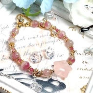 【訂製款 06】櫻花碧璽 粉晶星星 | 同人水晶 DIY設計手鏈