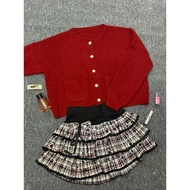 MERAH Cardigan red pockets | Cute red pocket knit Cardigan | Imported bkk knitted Cardigan | Cute th