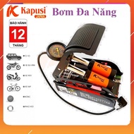 (Bảo hành 1 năm) Bơm KAPUSI công nghệ nhật bản Đạp Chân Đa Năng Mini Cho Ô Tô Xe Máy Xe Đạp 2 piston