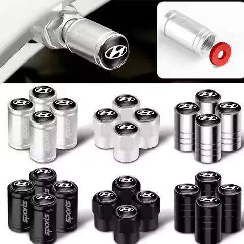 4Pcs Car Styling Wheel Tire Valve Caps Cover Accessories For Hyundai Genesis N-LINE I10 I20 I30 I40 