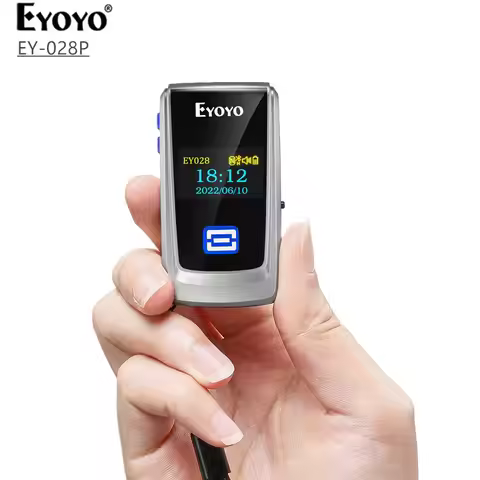 Eyoyo Mini Bluetooth QR Code Scanner with LCD Display Portable Wireless 1D 2D Book Barcode Scanner R