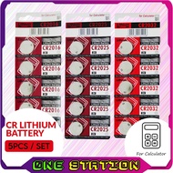 CR BUTTON / COIN CELL LITHIUM 3V BATTERY 5PCS PER PACK CR2016 CR2025 CR2032