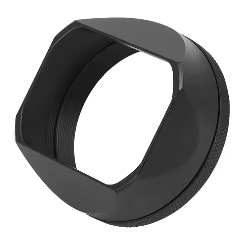 Haoge LH-X54B X100v Lens Hood Aluminum Metal with 49mm adapter ring For Fujifilm Fuji X100V X100Vi X